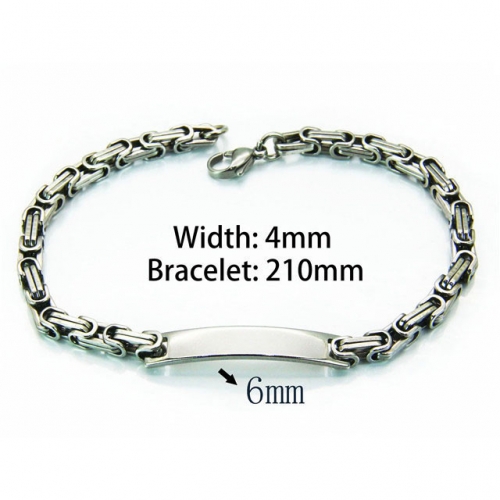 Wholesale Stainless Steel 316L ID Bracelets NO.#BC54B0104MZ