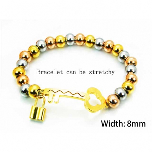 Wholesale Stainless Steel 316L Steel Bead Bracelets NO.#BC76B0474NZ