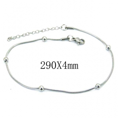 Wholesale Stainless Steel 316L Fashion Anklets NO.#BC62B0302IO