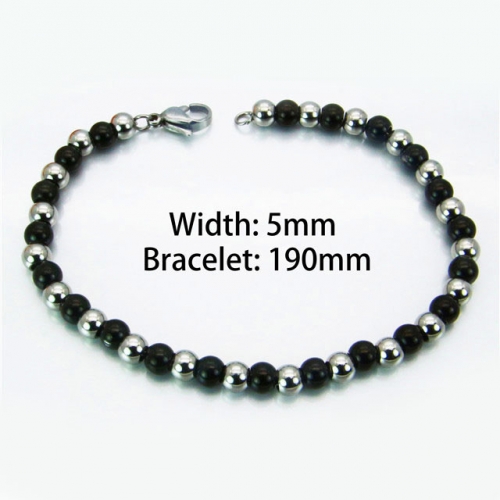 Wholesale Stainless Steel 316L Steel Bead Bracelets NO.#BC70B0444ML