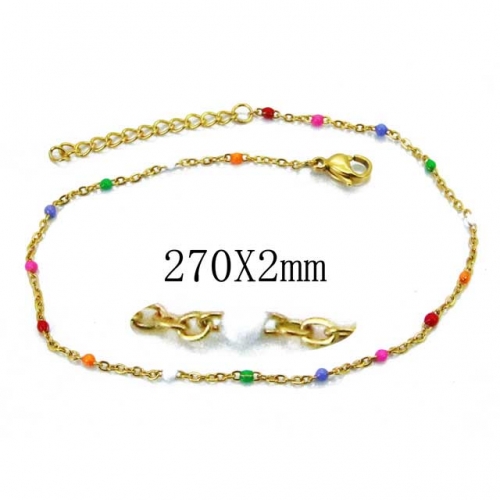 Wholesale Stainless Steel 316L Fashion Anklets NO.#BC70B0592JV