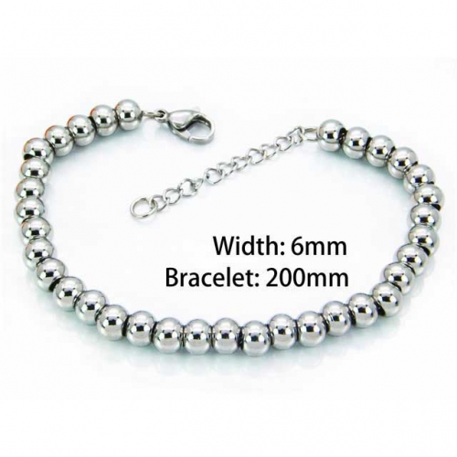 Wholesale Stainless Steel 316L Steel Bead Bracelets NO.#BC76B0417KL