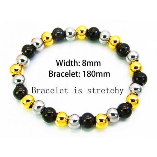 Wholesale Stainless Steel 316L Steel Bead Bracelets NO.#BC76B0483LL