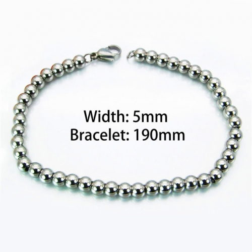 Wholesale Stainless Steel 316L Steel Bead Bracelets NO.#BC70B0442LS