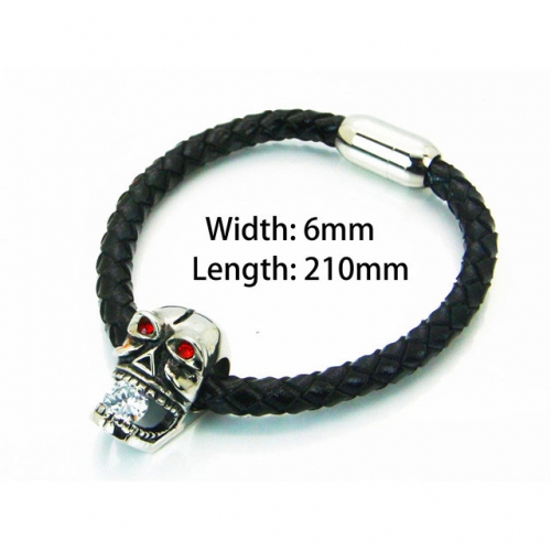 Wholesale Stainless Steel 316L Skull Bracelet NO.#BC22B0084HPS