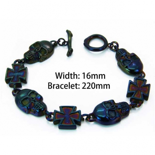 Wholesale Stainless Steel 316L Skull Bracelet NO.#BC22B0020JJV