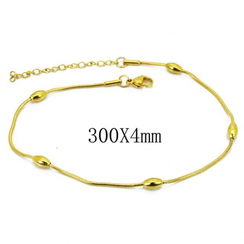 Wholesale Stainless Steel 316L Fashion Anklets NO.#BC62B0301JL