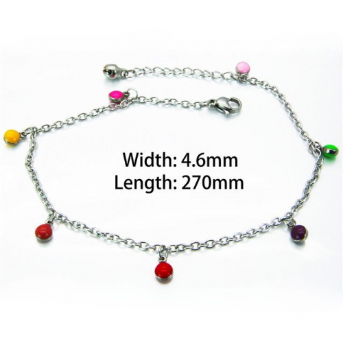 Wholesale Stainless Steel 316L Fashion Anklets NO.#BC70B0504LE
