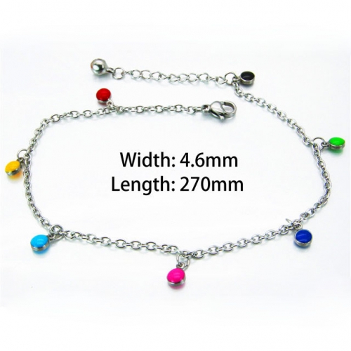 Wholesale Stainless Steel 316L Fashion Anklets NO.#BC70B0503LE