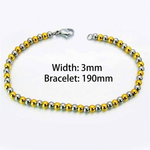 Wholesale Stainless Steel 316L Steel Bead Bracelets NO.#BC70B0434LZ