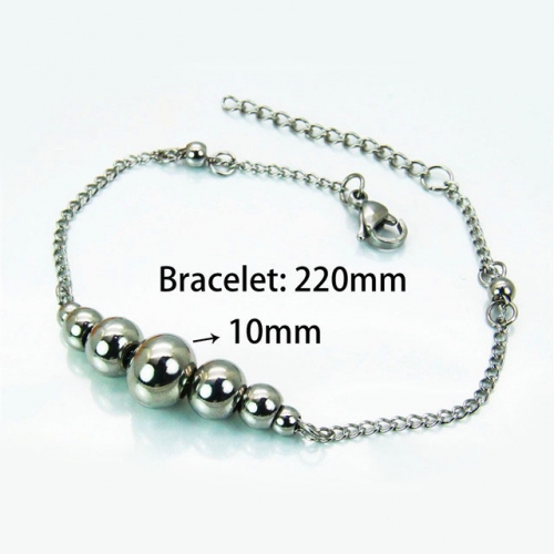 Wholesale Stainless Steel 316L Steel Bead Bracelets NO.#BC55B0506LR