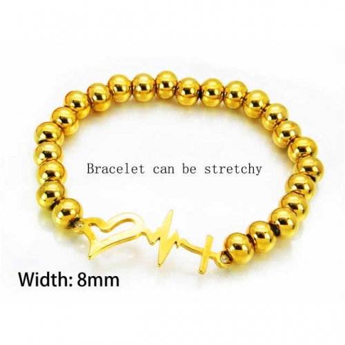 Wholesale Stainless Steel 316L Steel Bead Bracelets NO.#BC76B0465ML