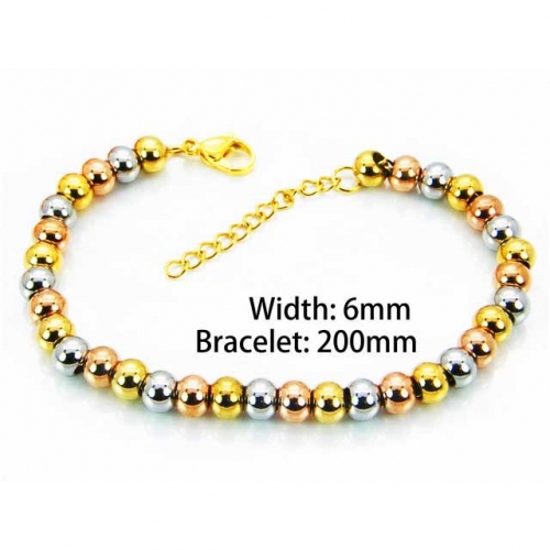 Wholesale Stainless Steel 316L Steel Bead Bracelets NO.#BC76B0419MZ