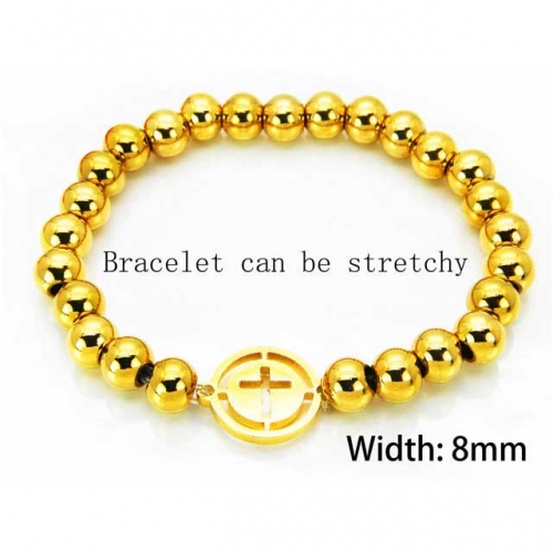 Wholesale Stainless Steel 316L Steel Bead Bracelets NO.#BC76B0250ML