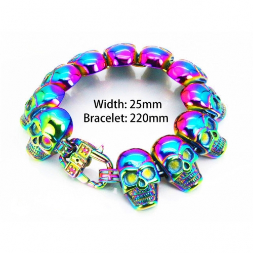 Wholesale Stainless Steel 316L Skull Bracelet NO.#BC28B0005KLX