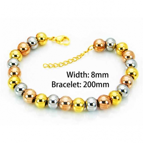 Wholesale Stainless Steel 316L Steel Bead Bracelets NO.#BC76B0422MC