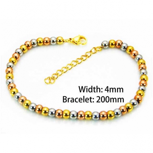 Wholesale Stainless Steel 316L Steel Bead Bracelets NO.#BC76B0416LQ