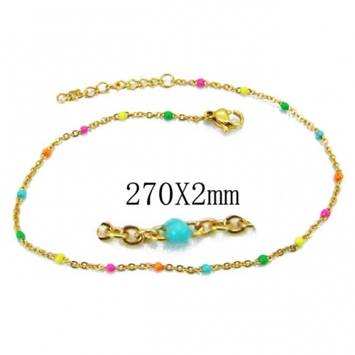 Wholesale Stainless Steel 316L Fashion Anklets NO.#BC70B0589JA