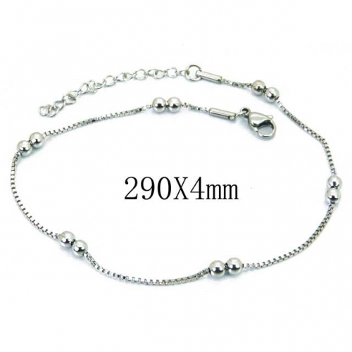 Wholesale Stainless Steel 316L Fashion Anklets NO.#BC62B0308IO