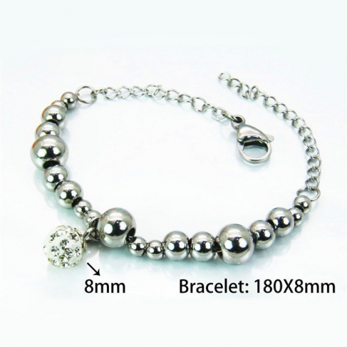 Wholesale Stainless Steel 316L Steel Bead Bracelets NO.#BC55B0507LU