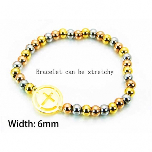 Wholesale Stainless Steel 316L Steel Bead Bracelets NO.#BC76B0398MLE