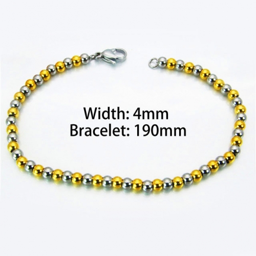 Wholesale Stainless Steel 316L Steel Bead Bracelets NO.#BC70B0440LF