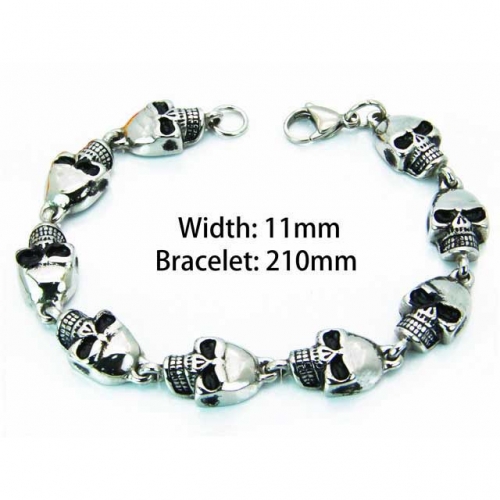 Wholesale Stainless Steel 316L Skull Bracelet NO.#BC22B0023JGG