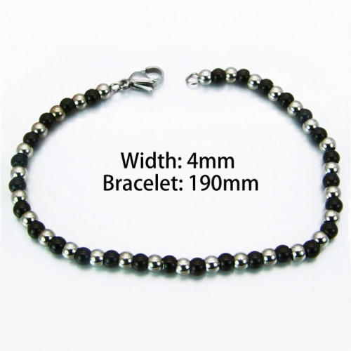 Wholesale Stainless Steel 316L Steel Bead Bracelets NO.#BC70B0441LA