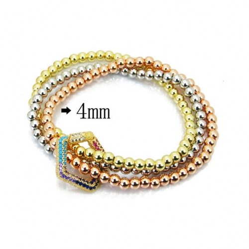 Wholesale Stainless Steel 316L Steel Bead Bracelets NO.#BC35B0995HPR