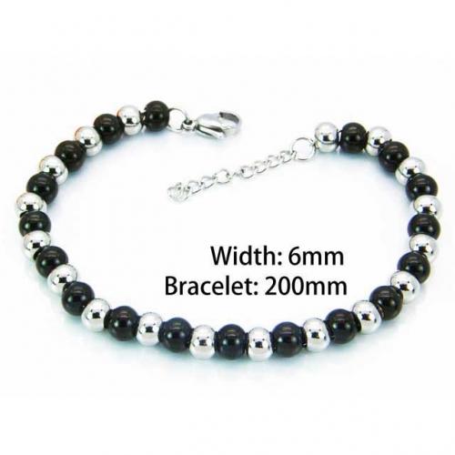 Wholesale Stainless Steel 316L Steel Bead Bracelets NO.#BC76B0418LV