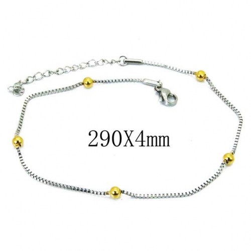 Wholesale Stainless Steel 316L Fashion Anklets NO.#BC62B0306JL