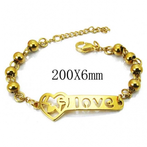 Wholesale Stainless Steel 316L Steel Bead Bracelets NO.#BC76B1813MLW