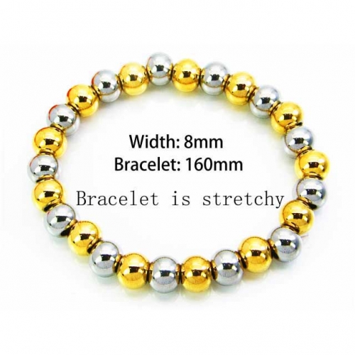 Wholesale Stainless Steel 316L Steel Bead Bracelets NO.#BC76B0487LLS