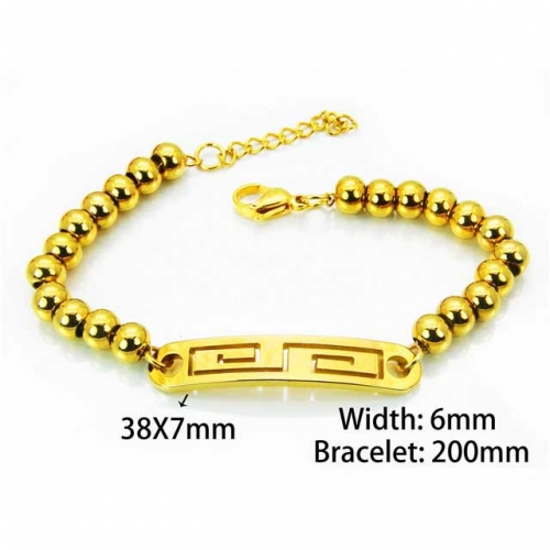 Wholesale Stainless Steel 316L Steel Bead Bracelets NO.#BC76B0333NE