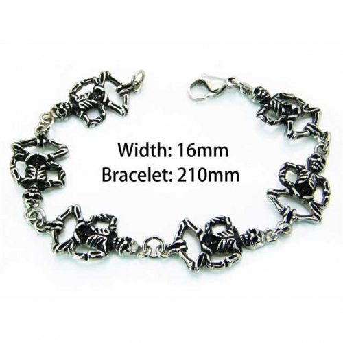 Wholesale Stainless Steel 316L Skull Bracelet NO.#BC22B0042JJG