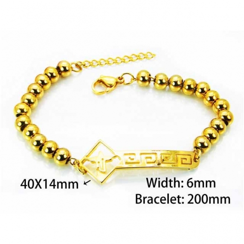 Wholesale Stainless Steel 316L Steel Bead Bracelets NO.#BC76B0317NQ
