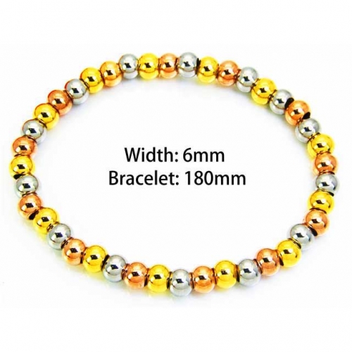 Wholesale Stainless Steel 316L Steel Bead Bracelets NO.#BC76B0512LL