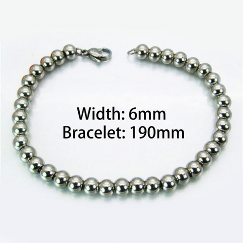 Wholesale Stainless Steel 316L Steel Bead Bracelets NO.#BC70B0445LW