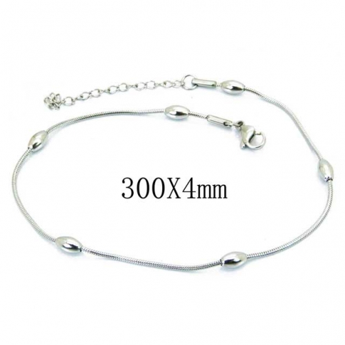 Wholesale Stainless Steel 316L Fashion Anklets NO.#BC62B0300IO