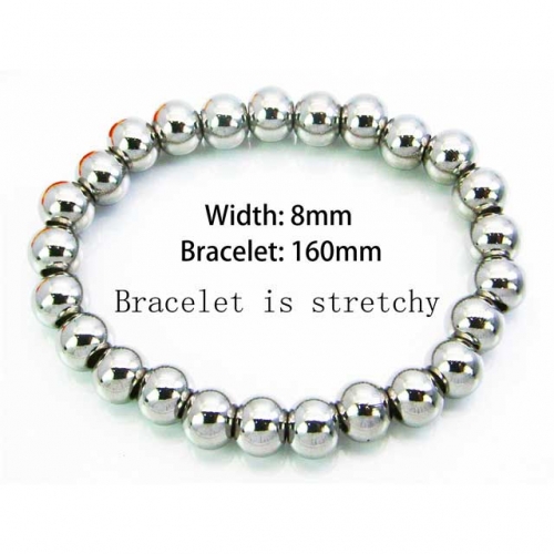 Wholesale Stainless Steel 316L Steel Bead Bracelets NO.#BC76B0486KZ