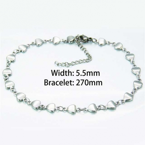 Wholesale Stainless Steel 316L Fashion Anklets NO.#BC62B0185IL