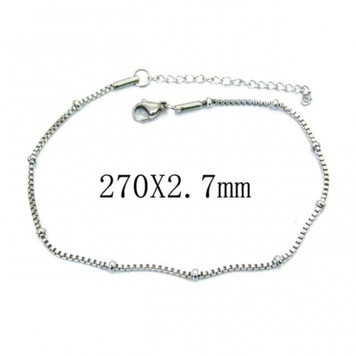 Wholesale Stainless Steel 316L Fashion Anklets NO.#BC62B0371IL