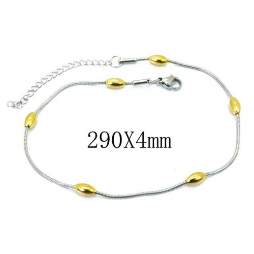 Wholesale Stainless Steel 316L Fashion Anklets NO.#BC62B0367KA