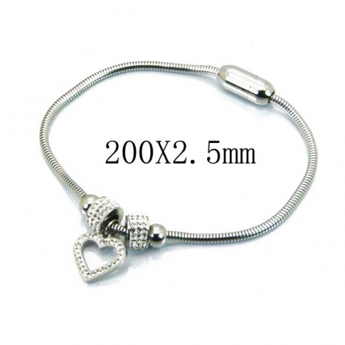 Wholesale Stainless Steel 316L Charm Bracelets NO.#BC24B0016HLL