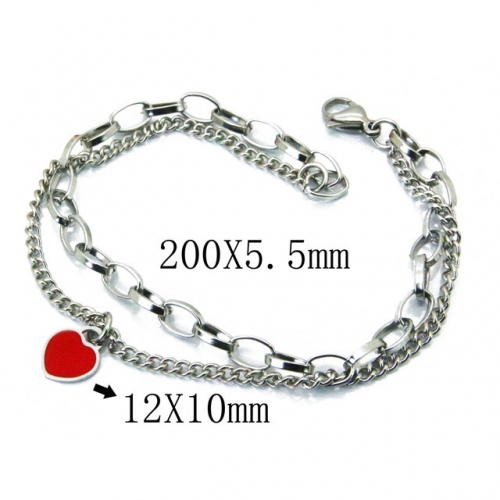 Wholesale Stainless Steel 316L Charm Bracelets NO.#BC81B0542MLX