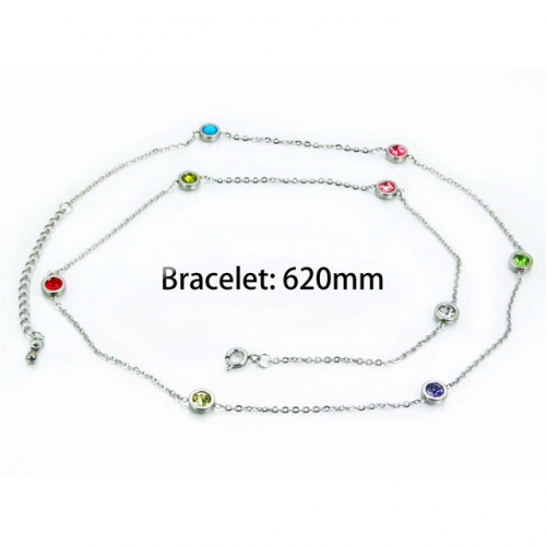 Wholesale Stainless Steel 316L Fashion Anklets NO.#BC25N0102HOL