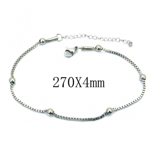 Wholesale Stainless Steel 316L Fashion Anklets NO.#BC62B0370IL