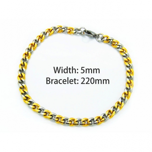 Wholesale Stainless Steel 316L Chain Bracelets NO.#BC40B0018K0