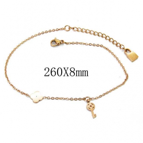 Wholesale Stainless Steel 316L Fashion Anklets NO.#BC23B0126HHC