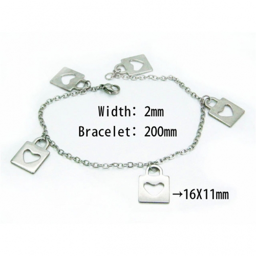 Wholesale Stainless Steel 316L Charm Bracelets NO.#BC37B0015ILD